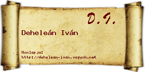 Deheleán Iván névjegykártya
